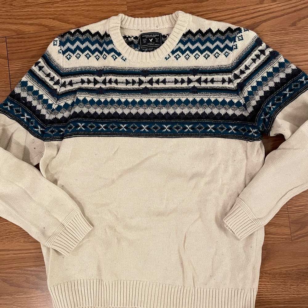 American Eagle Patterned Knit Sweater - image 1